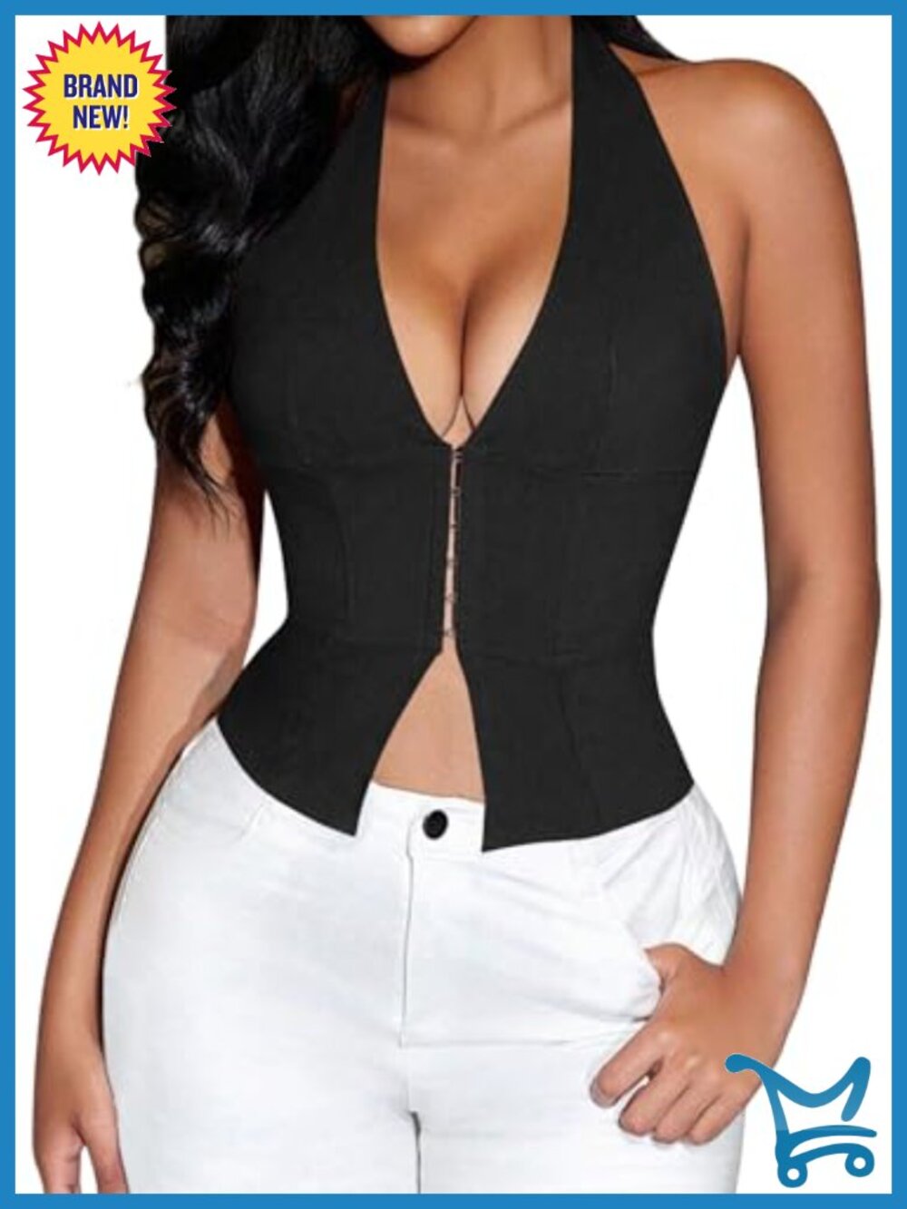 Sexy Lace Up Backless Corset Top Halter Bustier Party Club